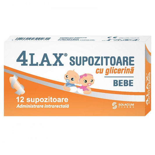 4Lax Bebe 750 miligrame, 12 supozitoare, Solacium Pharma