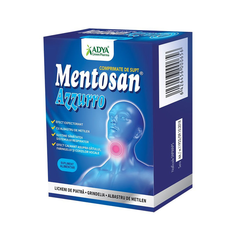 Mentosan Azzurro, 21 comprimate, Adya